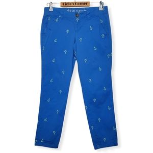 Old Navy Blue Anchor Straight Leg Pants Size 2